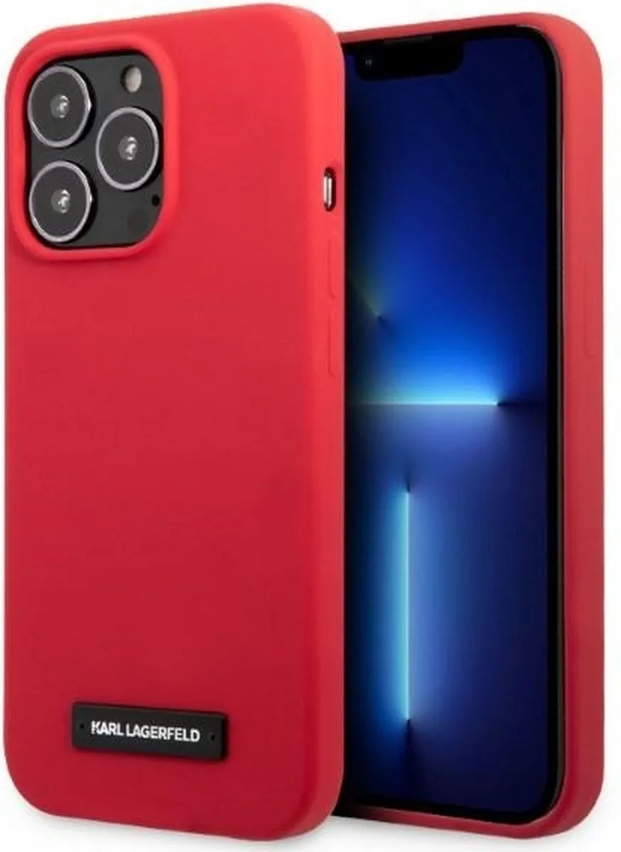 Karl Lagerfeld KLHCP13LSLMP1R Hoesje iPhone 13 Pro - Rood - Siliconen