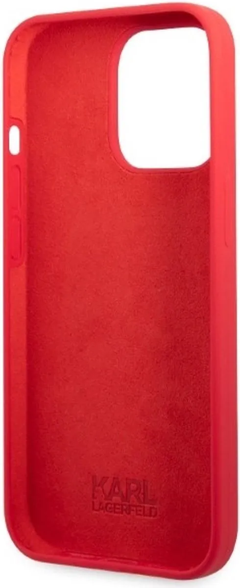 Karl Lagerfeld KLHCP13LSLMP1R Hoesje iPhone 13 Pro - Rood - Siliconen