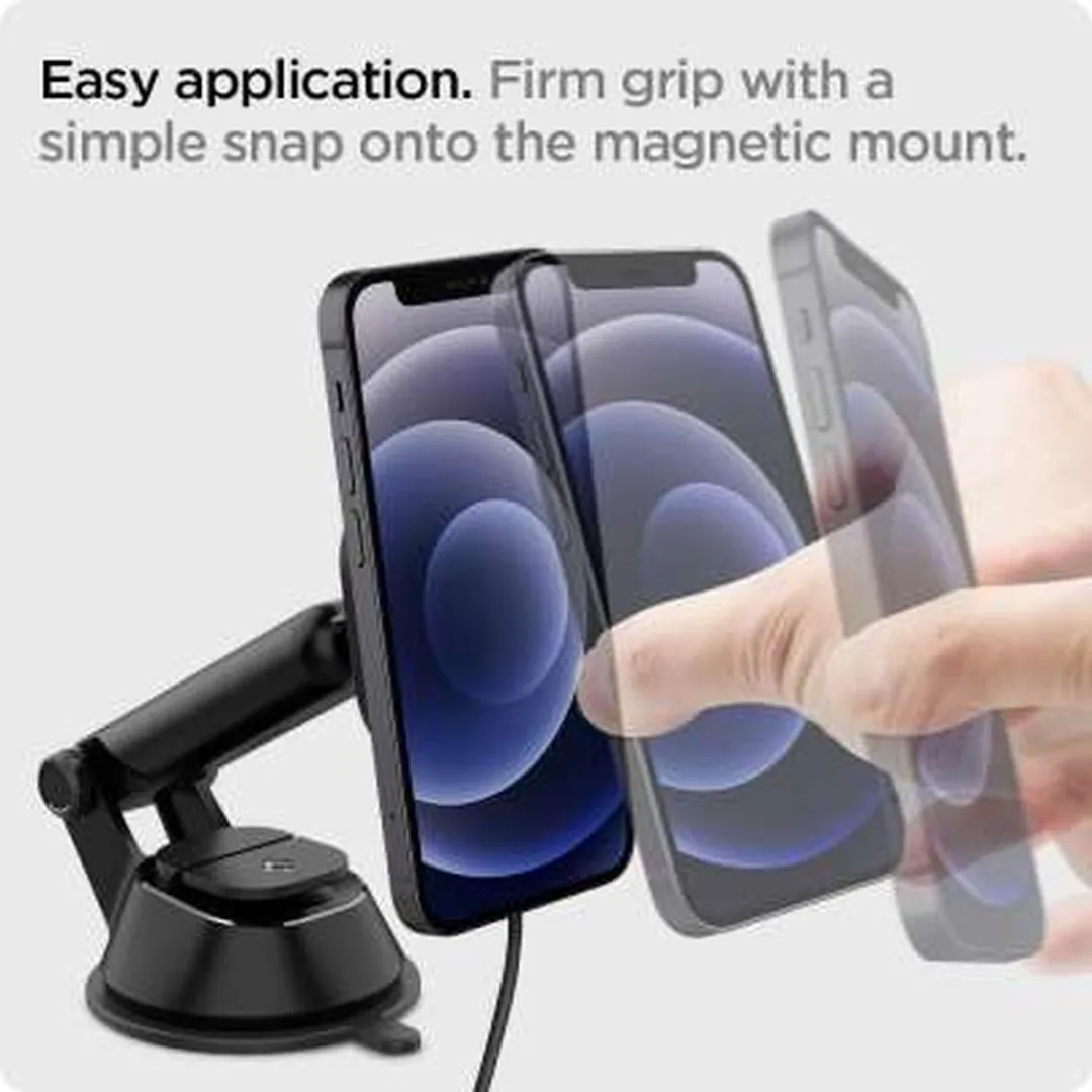 Spigen iPhone Mag OneTap Car Holder 7.5W - Zwart