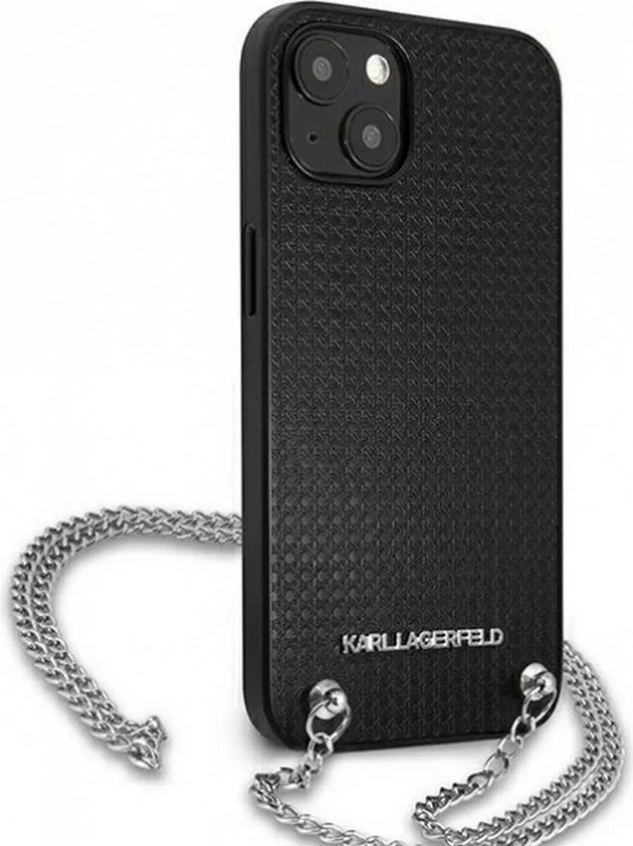 Karl Lagerfeld Textured Back Cover iPhone 13 Mini - Zwart