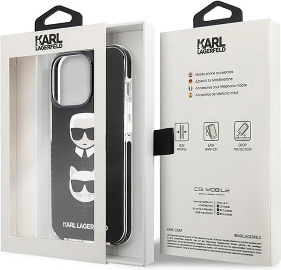 Karl Lagerfeld KLHCP13LTPE2TK iPhone 13 Pro Hoesje - Zwart