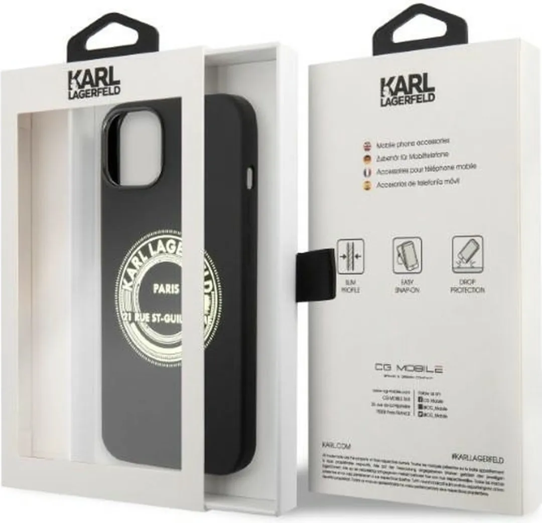 Karl Lagerfeld KLHCP14MSRSGRCK iPhone 14 Plus Hoesje - Zwart