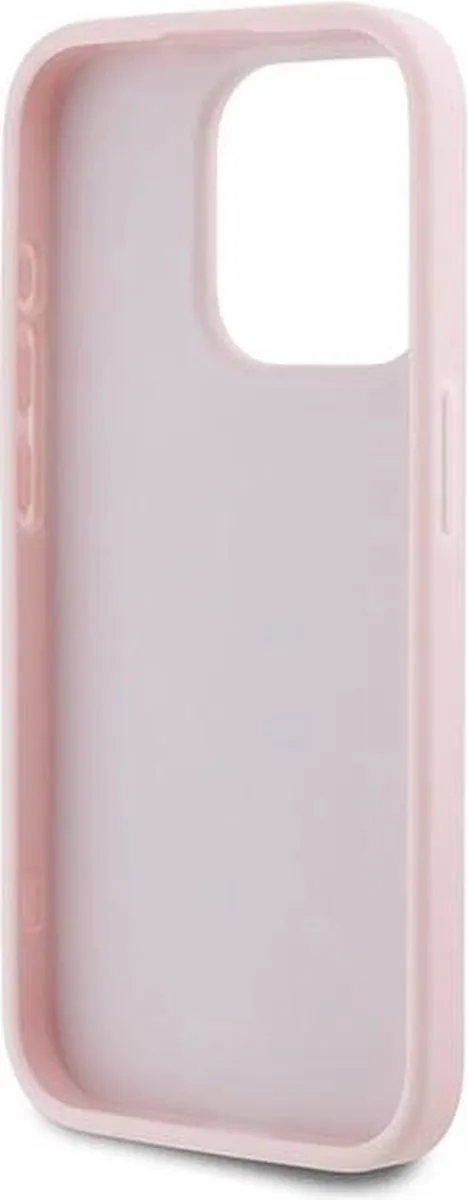 Karl Lagerfeld Diagonal Quilted Script Hoesje iPhone 15 Pro Max - Roze