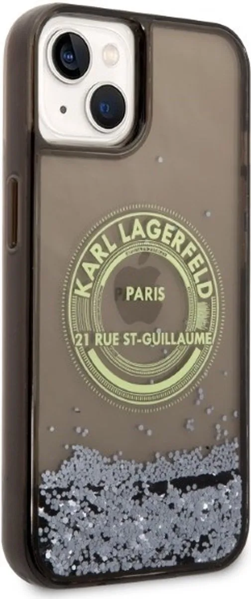 Karl Lagerfeld KLHCP14SLCRSGRK iPhone 14 Hoesje - Zwart - Glitter - afbeelding 6 van 6