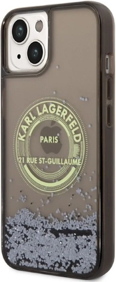 Karl Lagerfeld KLHCP14SLCRSGRK iPhone 14 Hoesje - Zwart - Glitter