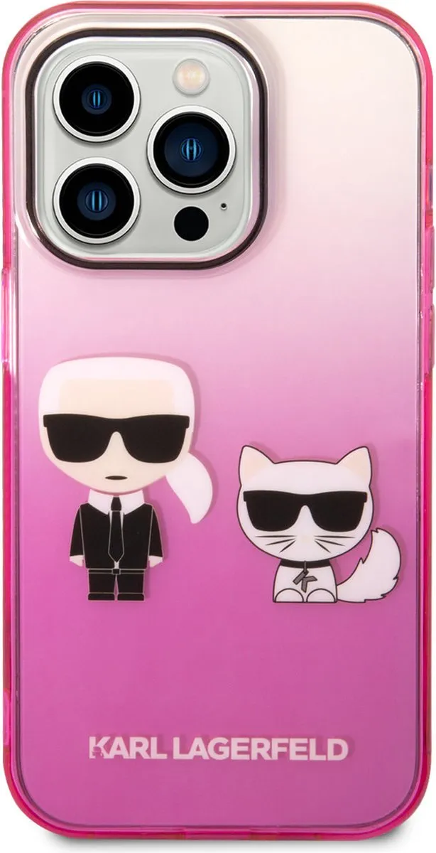 Karl Lagerfeld iPhone 14 Pro Back Cover - Roze - MagSafe