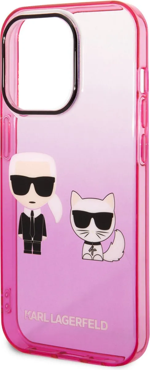 Karl Lagerfeld iPhone 14 Pro Back Cover - Roze - MagSafe