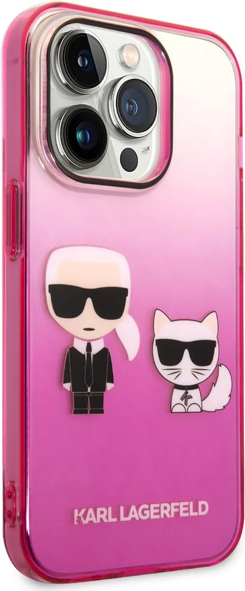 Karl Lagerfeld iPhone 14 Pro Back Cover - Roze - MagSafe