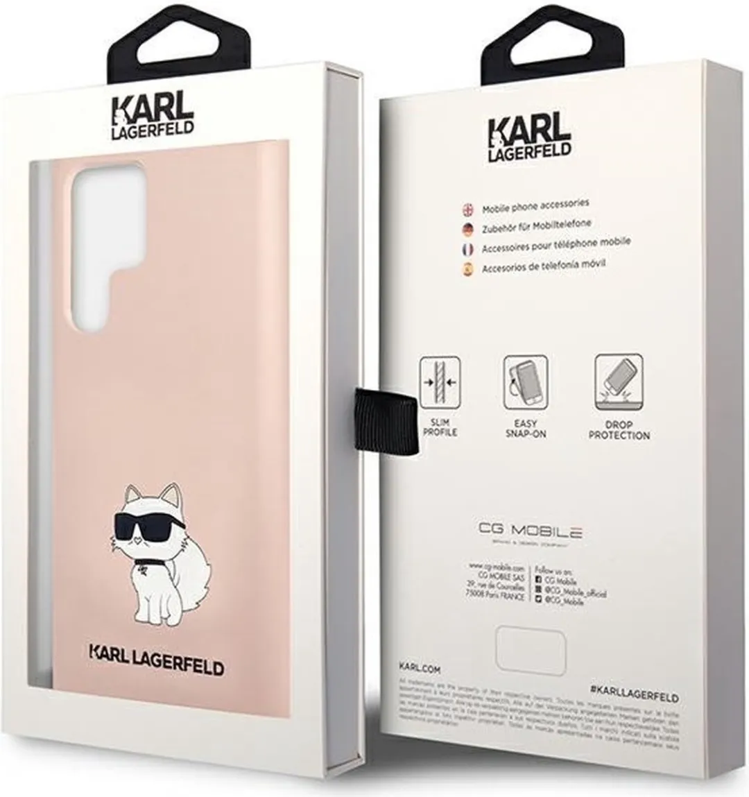 Karl Lagerfeld KLHCS23LSNCHBCP S23 Ultra S918 Hardcase - Roze