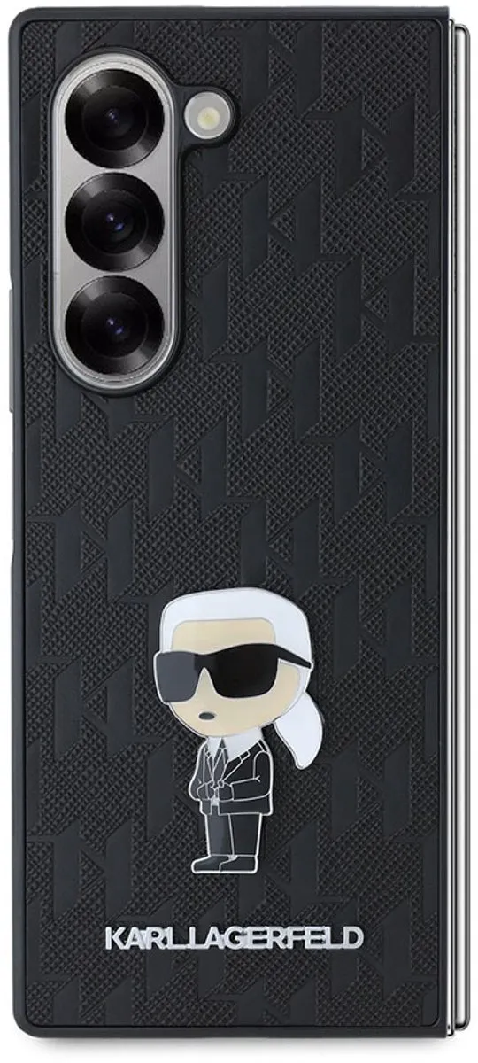 Karl Lagerfeld Saffiano Opvouwbare Beschermhoes Zwart KLHCZFD6SAPKINPK