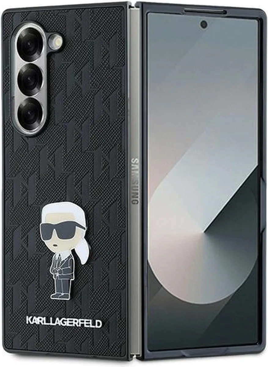 Karl Lagerfeld Saffiano Opvouwbare Beschermhoes Zwart KLHCZFD6SAPKINPK - afbeelding 6 van 6