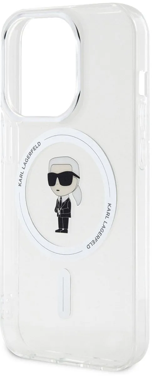 Karl Lagerfeld Ikonik Beschermhoes iPhone 15 Pro MagSafe - Transparant