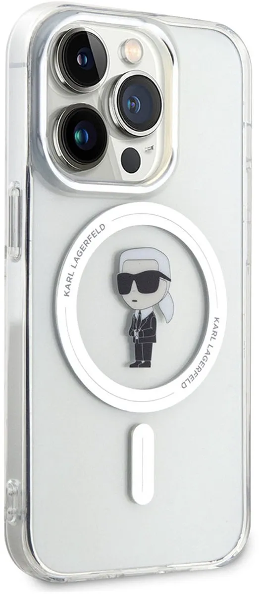 Karl Lagerfeld Ikonik Beschermhoes iPhone 15 Pro MagSafe - Transparant