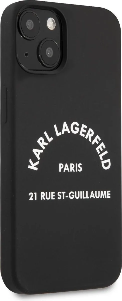 Karl Lagerfeld Silicone Hoesje iPhone 13 Mini - Zwart - MagSafe