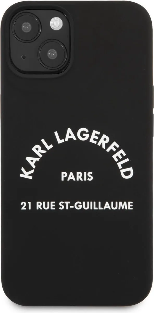 Karl Lagerfeld Silicone Hoesje iPhone 13 Mini - Zwart - MagSafe