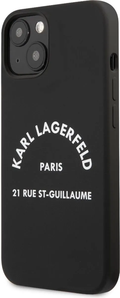 Karl Lagerfeld Silicone Hoesje iPhone 13 Mini - Zwart - MagSafe