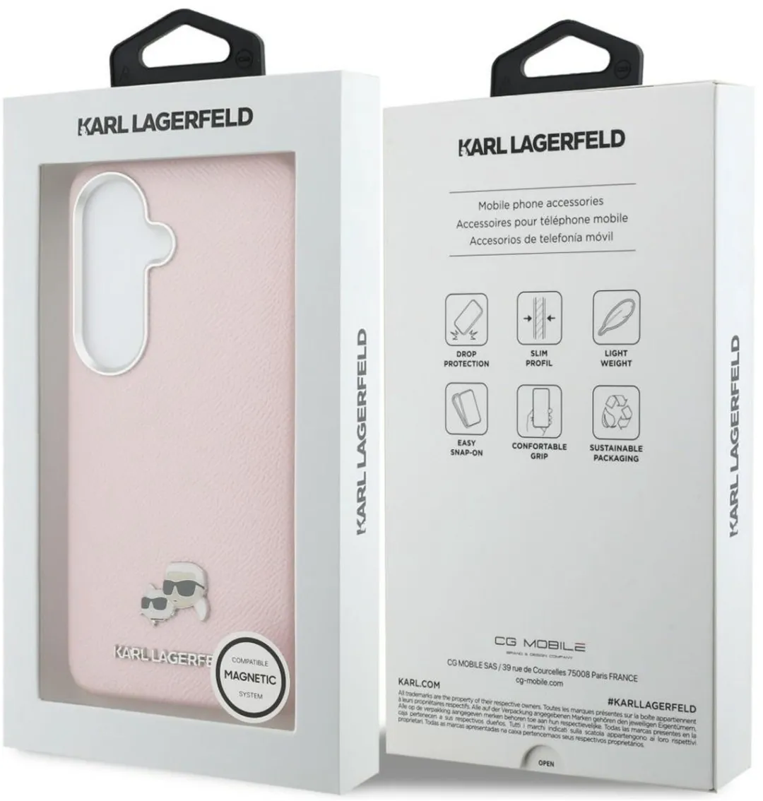 Karl Lagerfeld Wrapped Leather MagSafe Hoesje - Roze