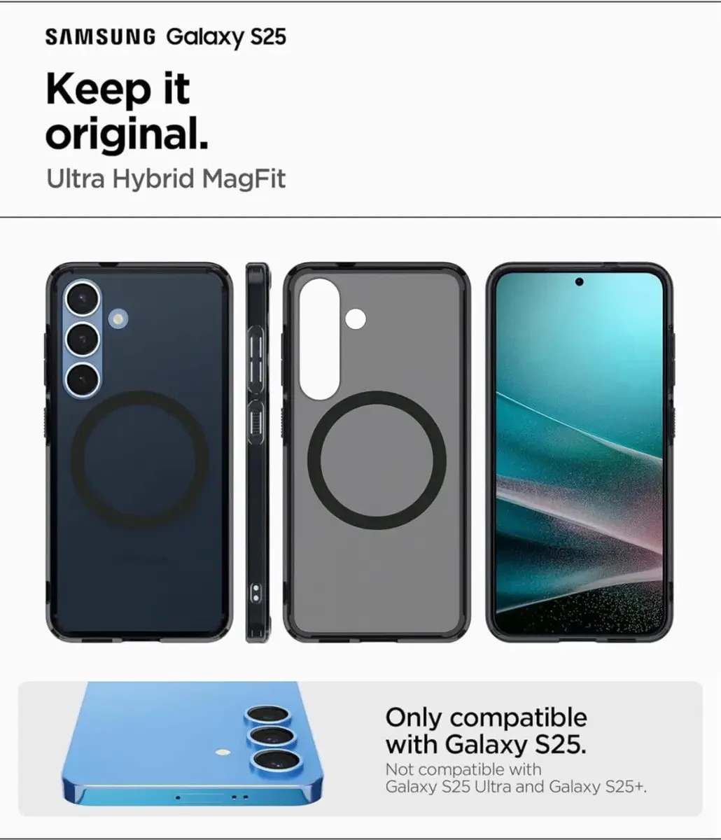 Spigen Ultra Hybrid Magfit Back Cover - Samsung Galaxy S25 - Zwart