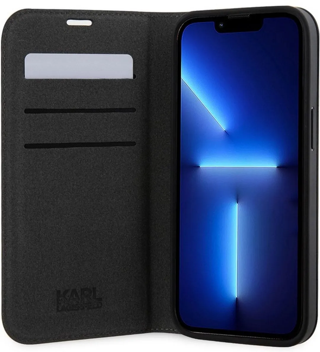 Karl Lagerfeld Saffiano Book Case iPhone 13 Pro - 3 Pasjes - Zwart
