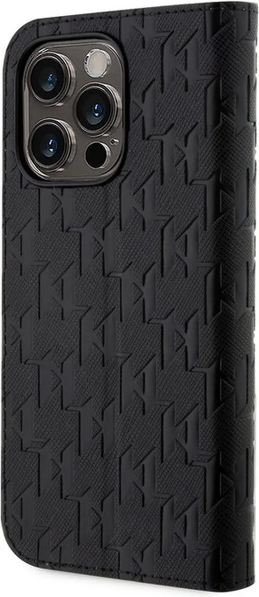 Karl Lagerfeld Saffiano Book Case iPhone 13 Pro - 3 Pasjes - Zwart