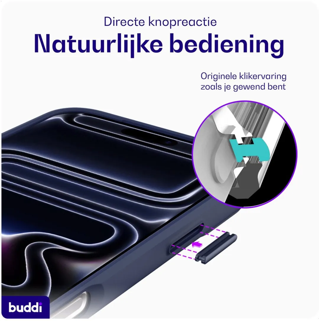 Buddi Hybrid Hoesje iPhone 17 Pro - MagSafe - Matte Blauw