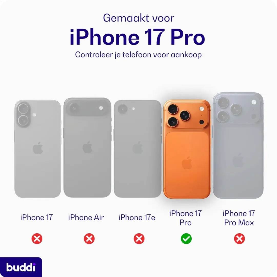 Buddi Hybrid Hoesje iPhone 17 Pro - MagSafe - Matte Blauw