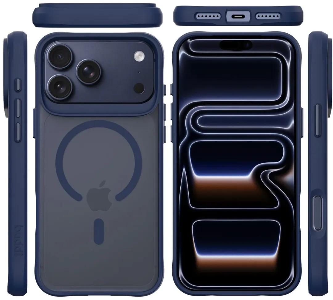 Buddi Hybrid Hoesje iPhone 17 Pro - MagSafe - Matte Blauw