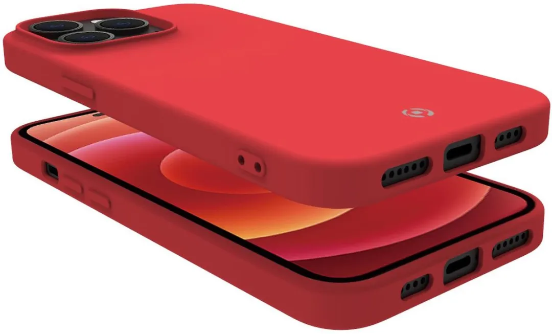 Celly Cromo Siliconen Hoesje iPhone 14 Pro Max - Rood