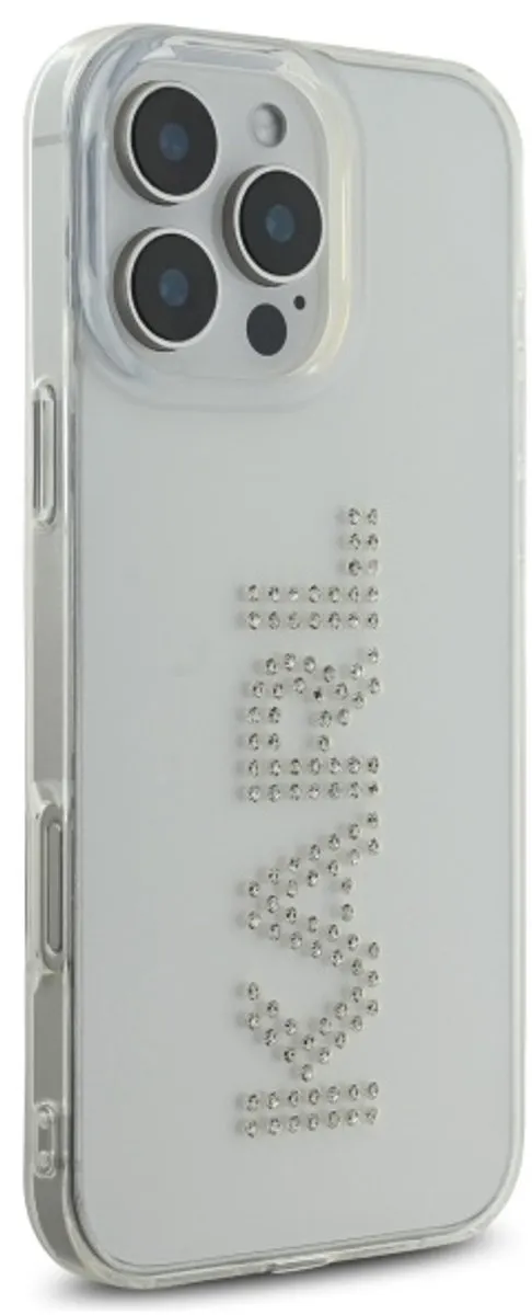 Karl Lagerfeld Hardcase Hoesje iPhone 16 Pro Max - Strass - Transparent