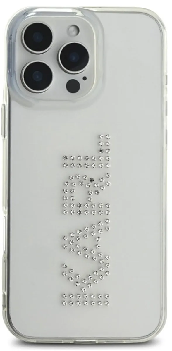 Karl Lagerfeld Hardcase Hoesje iPhone 16 Pro Max - Strass - Transparent - afbeelding 6 van 6