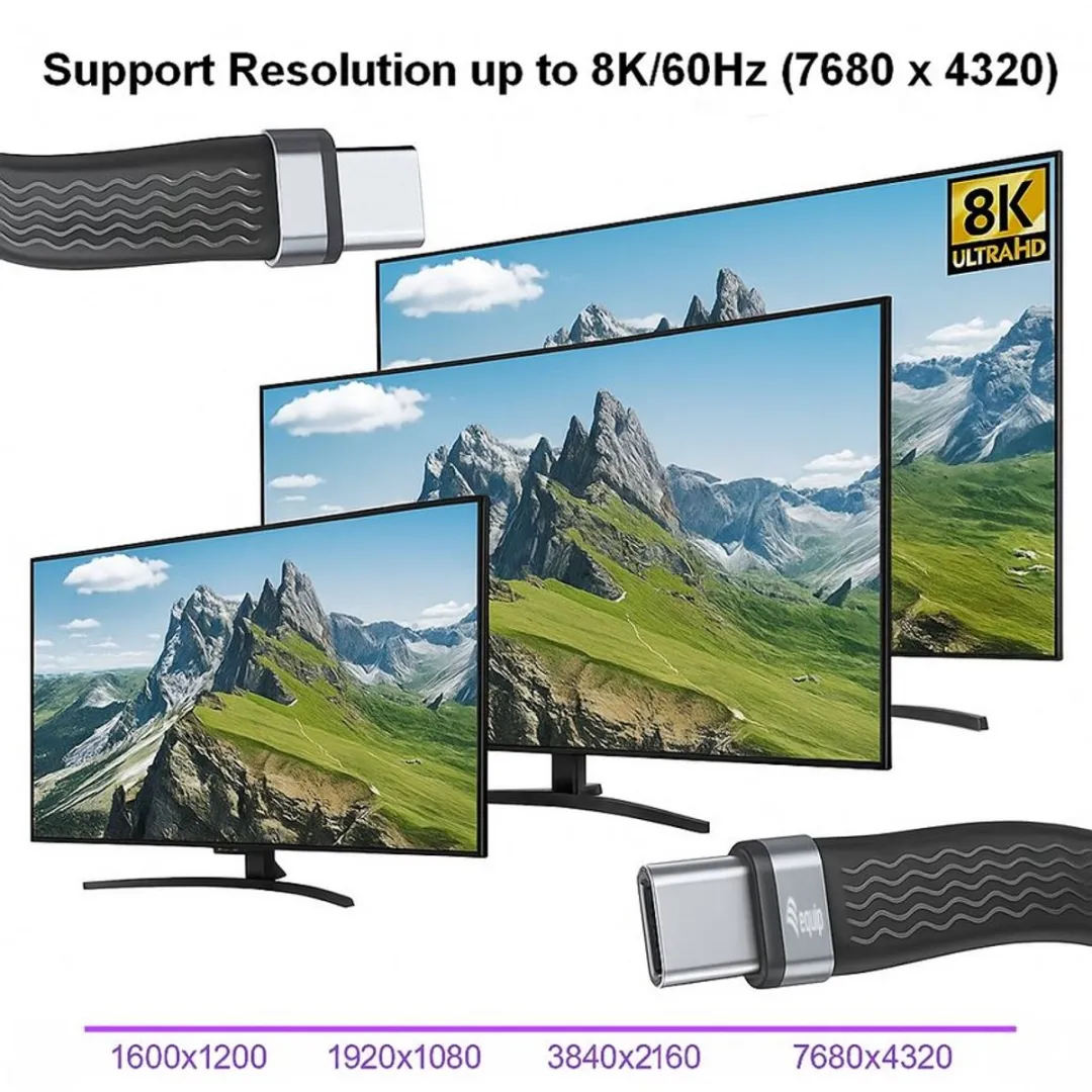 Equip 128410 USB4 Gen 3x2 USB-C Kabel 0,13m - Zwart