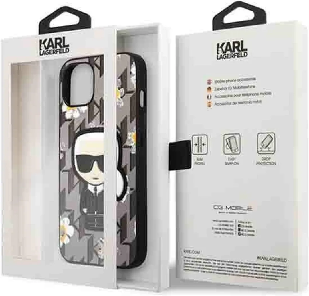 Karl Lagerfeld KLHCP13MPMNFIK1 iPhone Hoesje - Grijs