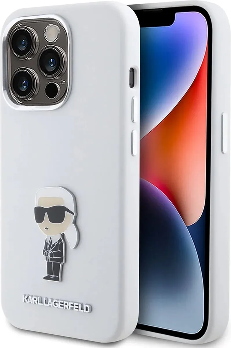 Karl Lagerfeld iPhone 15 Pro Backcover Hoesje Ikonik Metal Pin