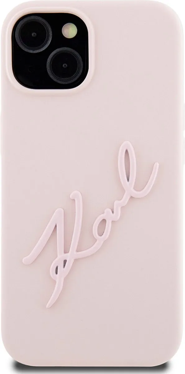 Karl Lagerfeld Backcase Hoesje iPhone 15/14/13 - Roze Kunstleer - afbeelding 6 van 6