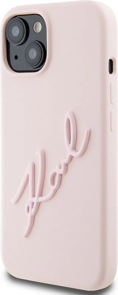 Karl Lagerfeld Backcase Hoesje iPhone 15/14/13 - Roze Kunstleer
