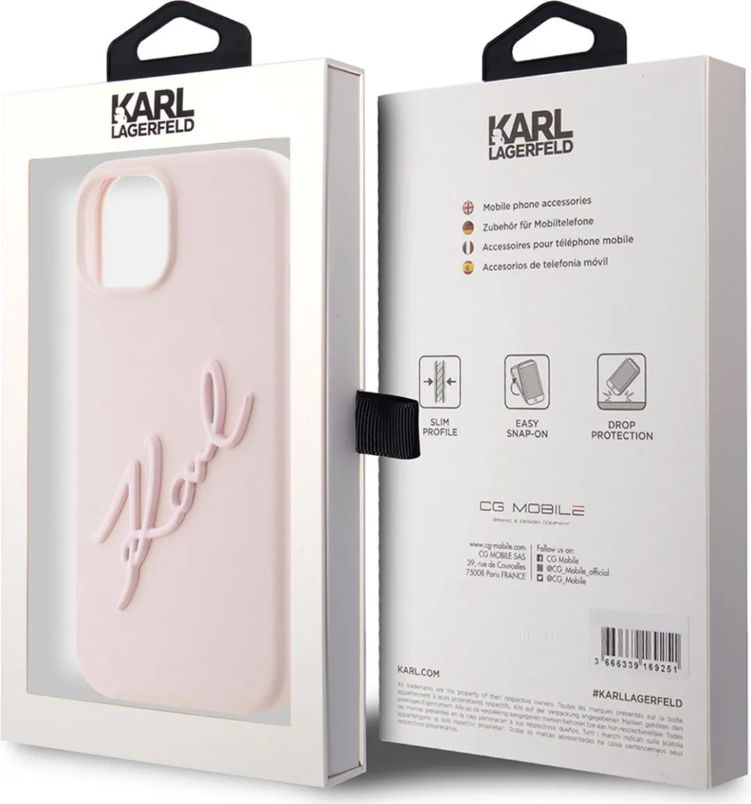 Karl Lagerfeld Backcase Hoesje iPhone 15/14/13 - Roze Kunstleer