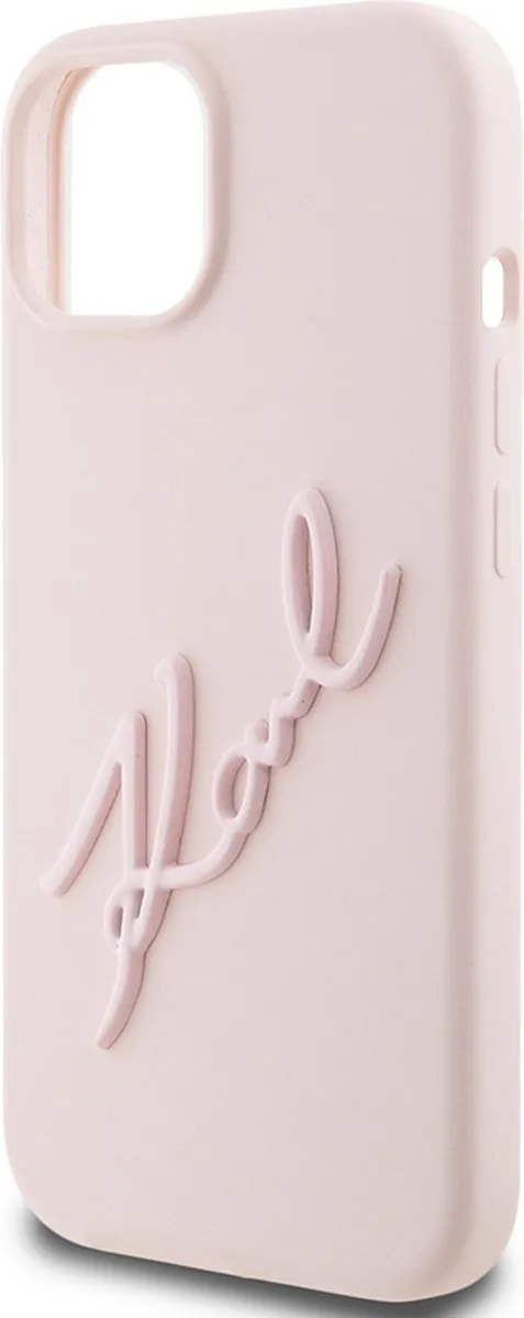 Karl Lagerfeld Backcase Hoesje iPhone 15/14/13 - Roze Kunstleer