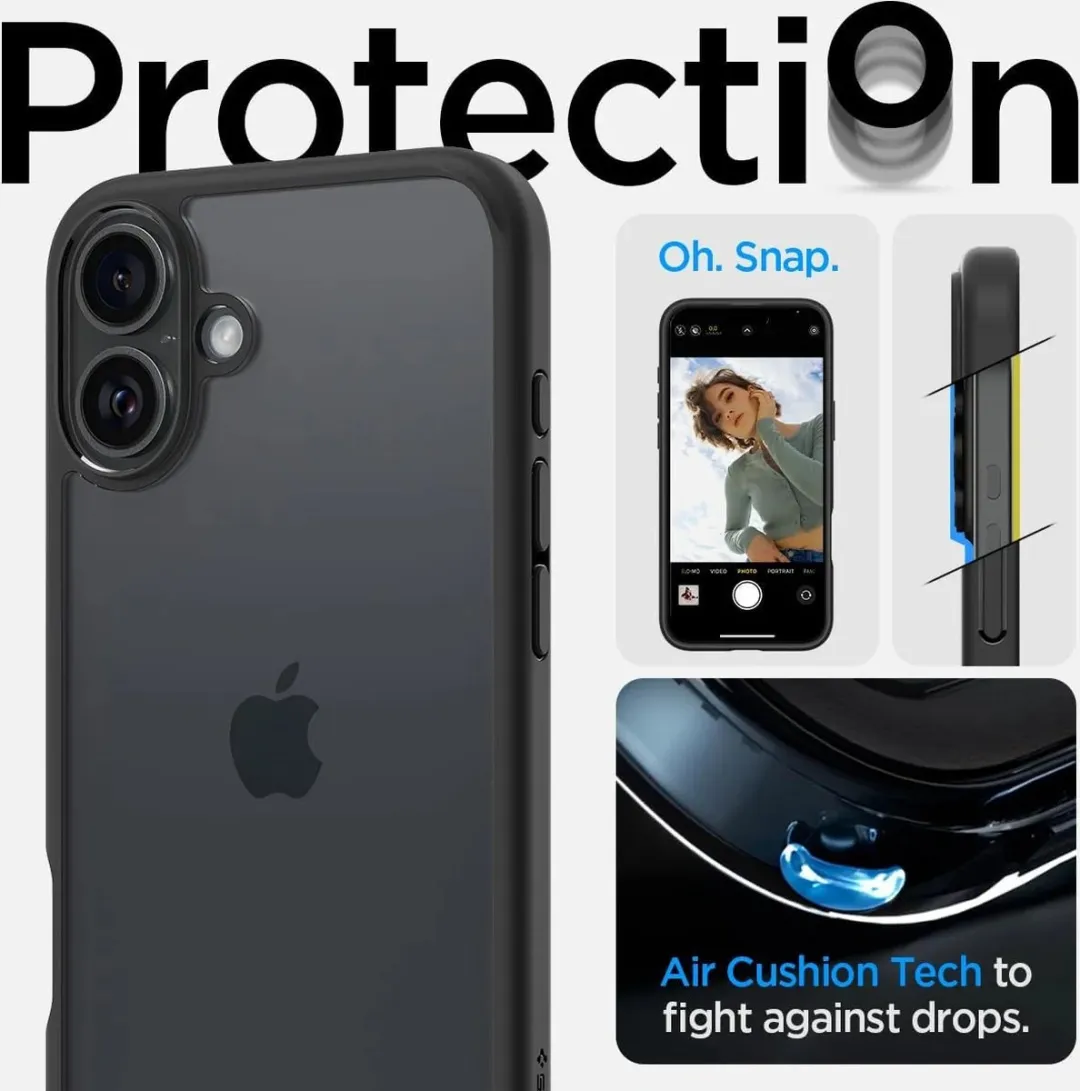 Spigen Ultra Hybrid Hoesje iPhone 16 - Zwart