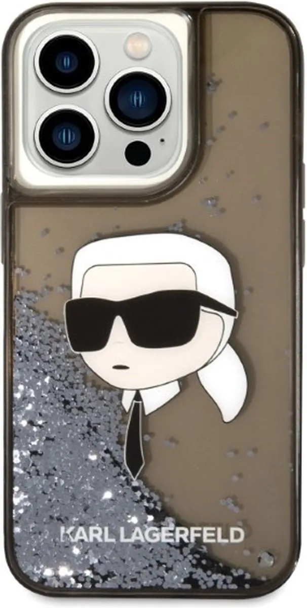 Karl Lagerfeld KLHCP14XLNKHCK iPhone 14 Pro Max Hoesje - Glitter - Zwart