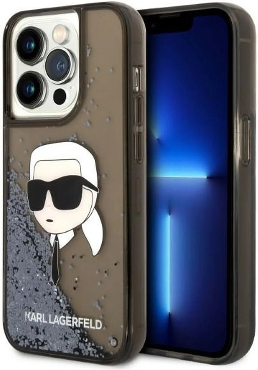 Karl Lagerfeld KLHCP14XLNKHCK iPhone 14 Pro Max Hoesje - Glitter - Zwart