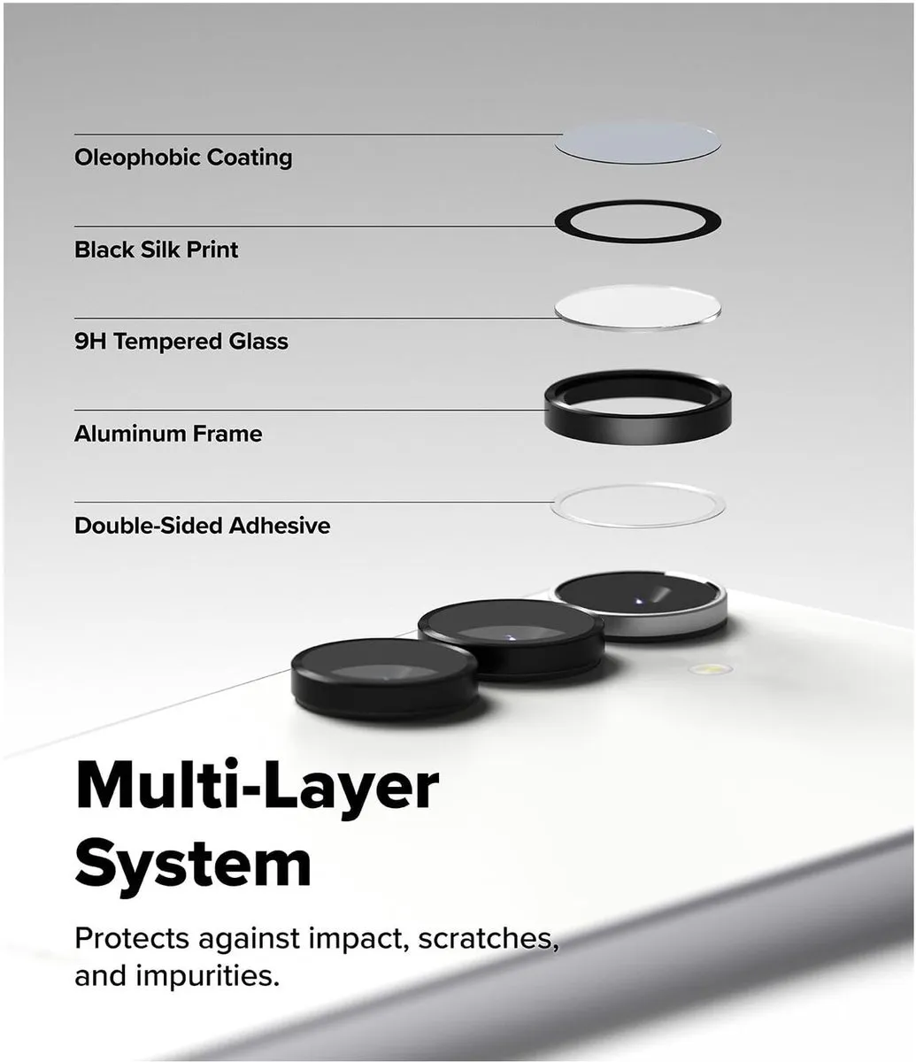 Ringke Frame Glass Camera Beschermer - Samsung Galaxy S25 FE - 2 Stuks - Zwart - afbeelding 6 van 6