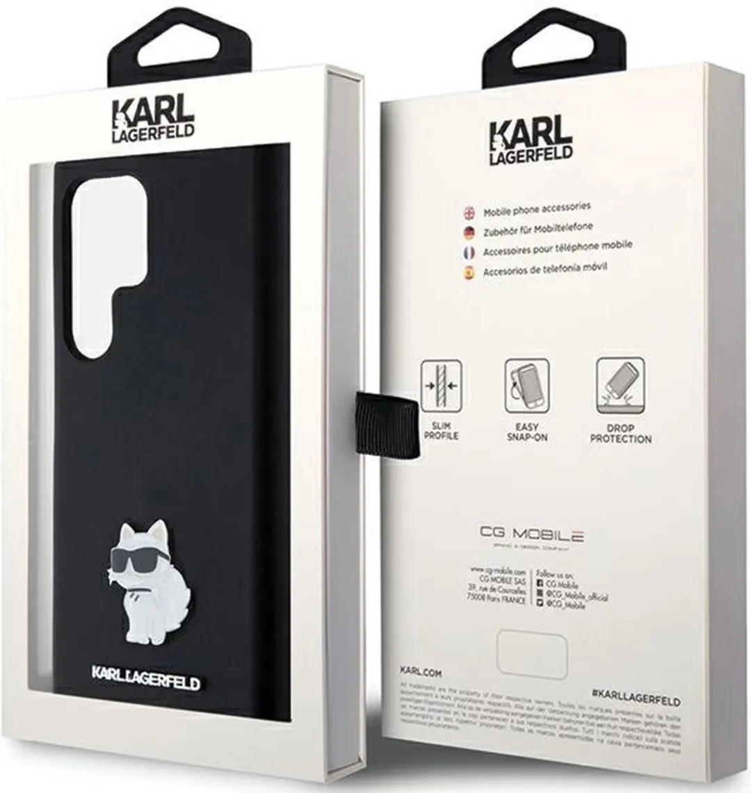 Karl Lagerfeld Siliconen Choupette Pinhoesje - Zwart