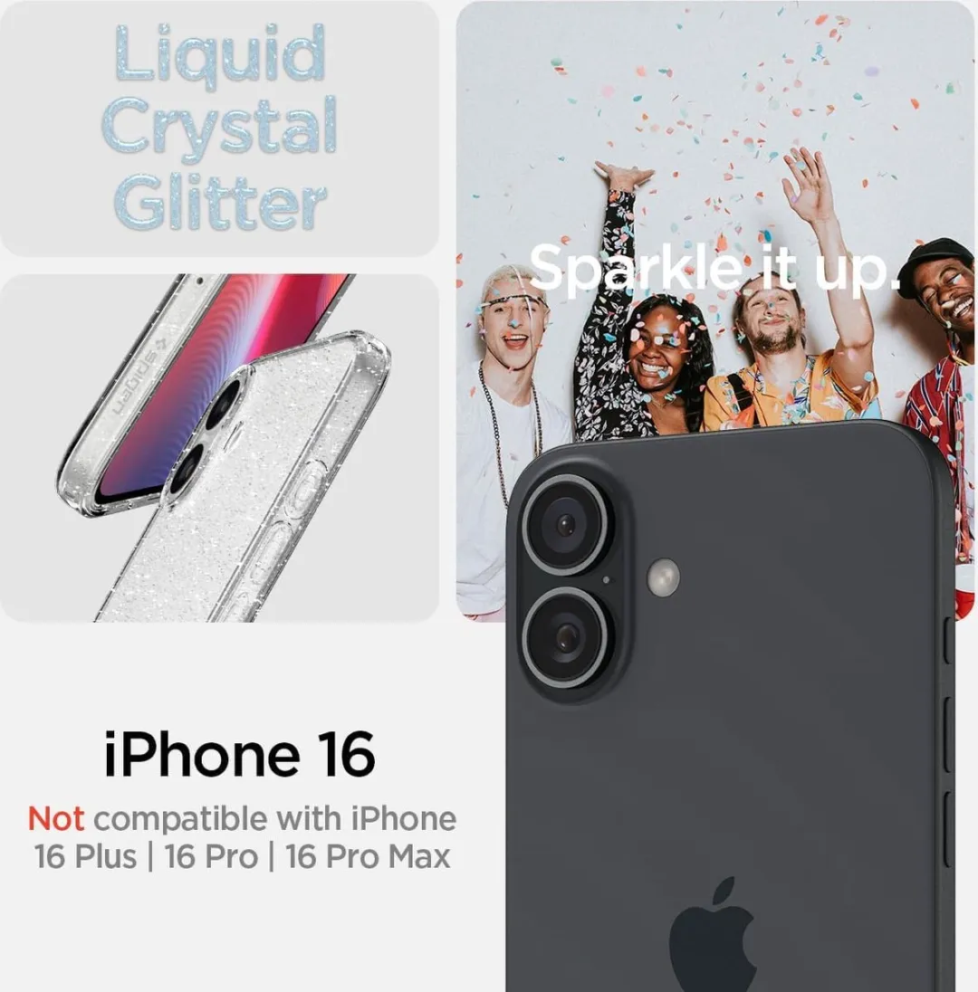 Spigen iPhone 16 Liquid Crystal Glitter Quartz Hoesje - Transparant