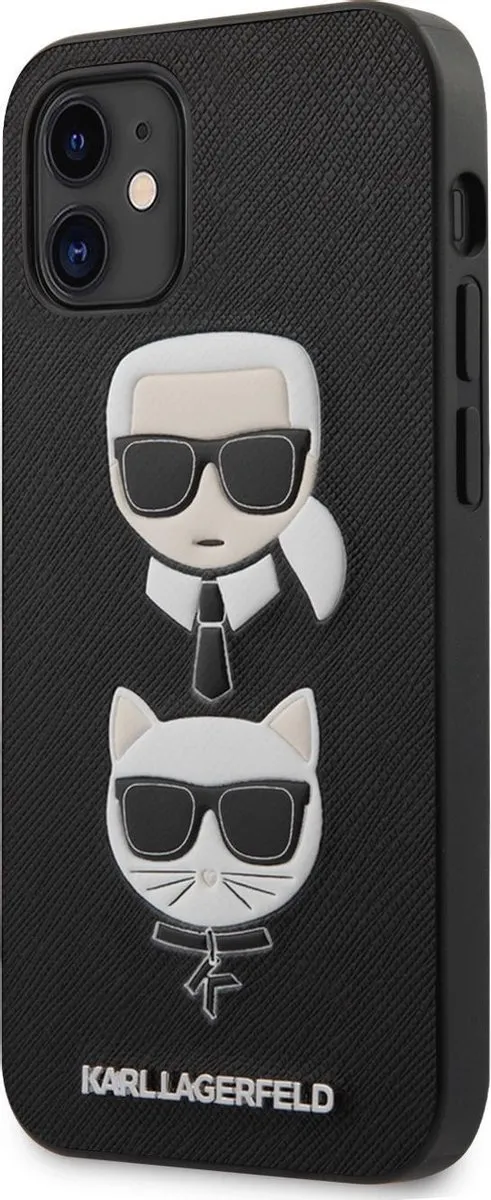 Karl Lagerfeld iPhone 12 Mini Hoesje - Zwart Saffiano