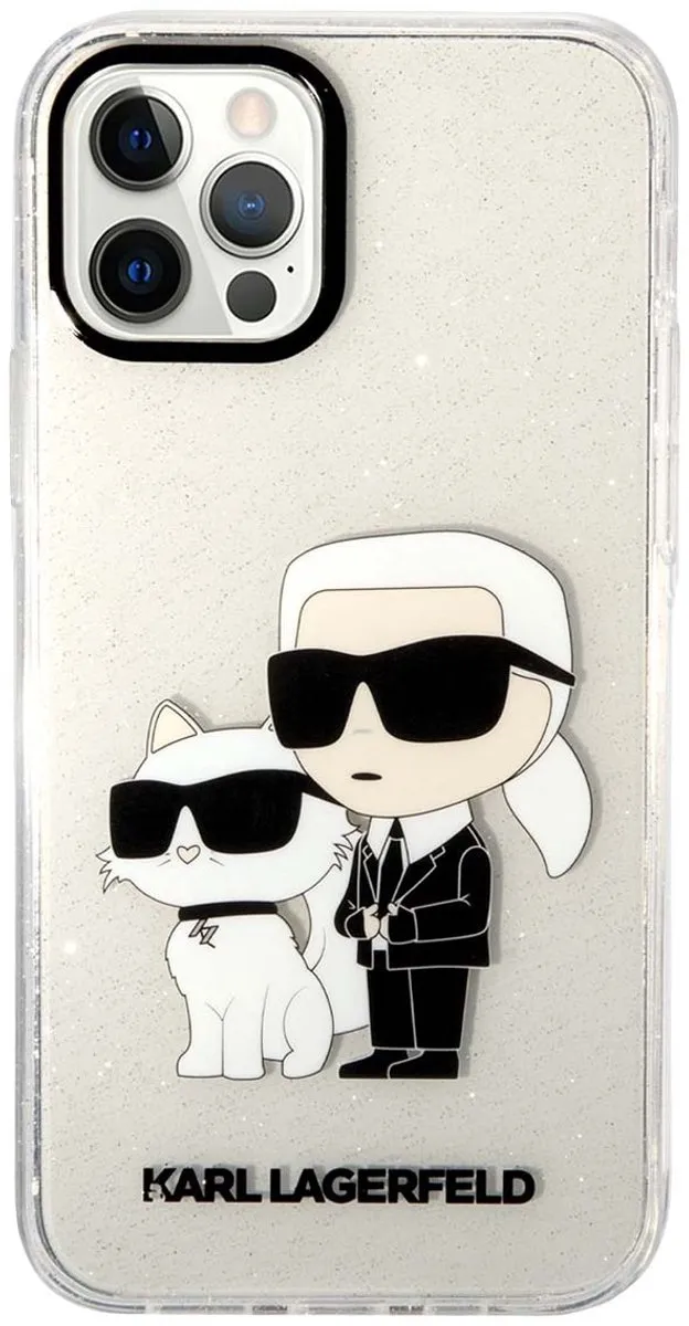 Karl Lagerfeld Hoesje iPhone 12/12 Pro Glitter NFT Patroon