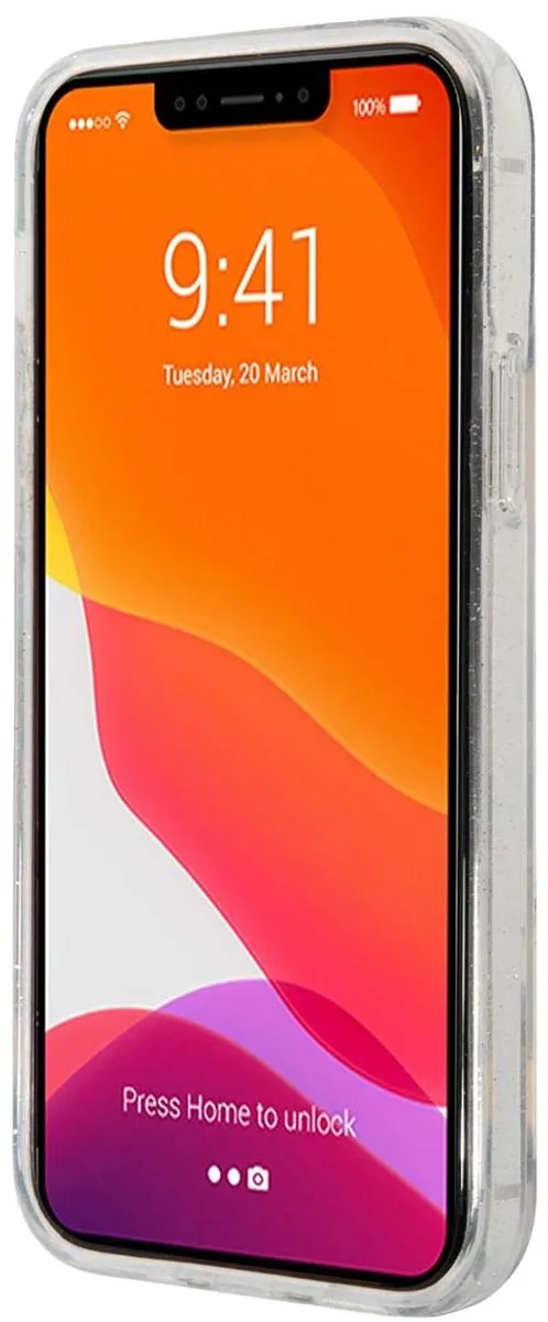 Karl Lagerfeld Hoesje iPhone 12/12 Pro Glitter NFT Patroon - Transparant