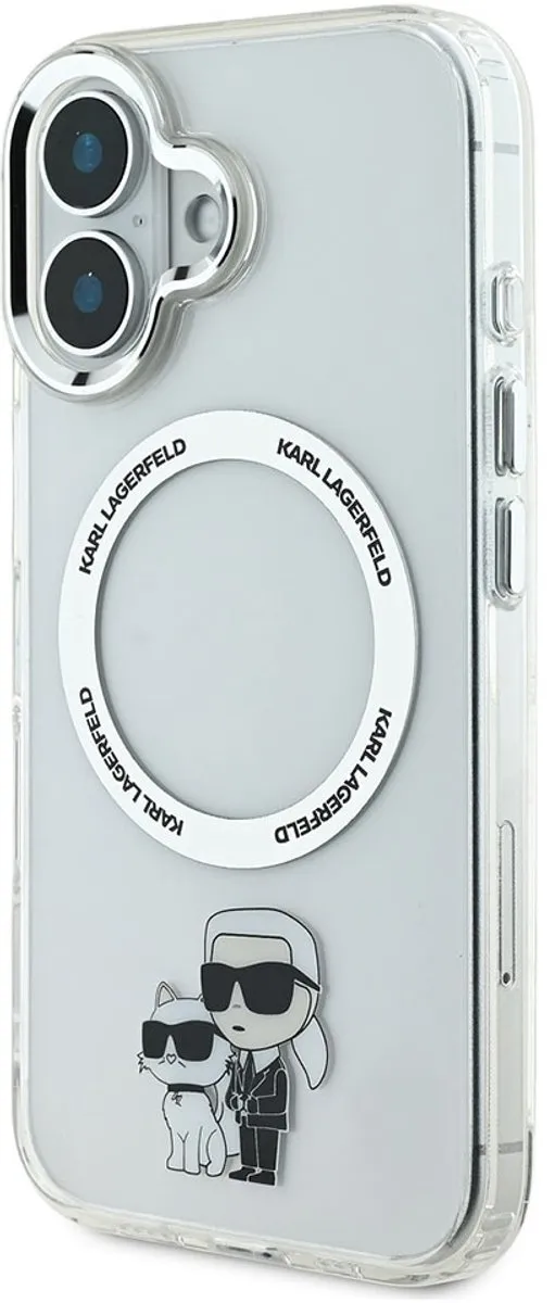 Karl Lagerfeld Hoesje iPhone 16 MagSafe - Transparant KLHMP16SHNKCIT