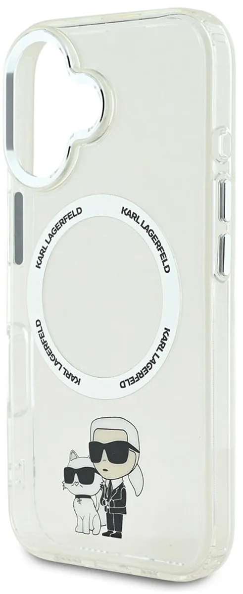 Karl Lagerfeld Hoesje iPhone 16 MagSafe - Transparant KLHMP16SHNKCIT