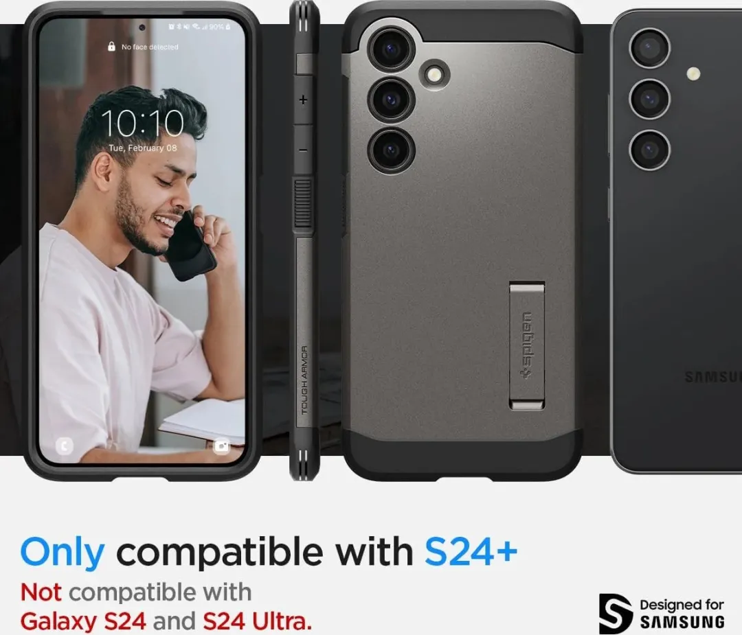 Spigen Tough Armor Hoesje Samsung Galaxy S24 Plus - Grijs