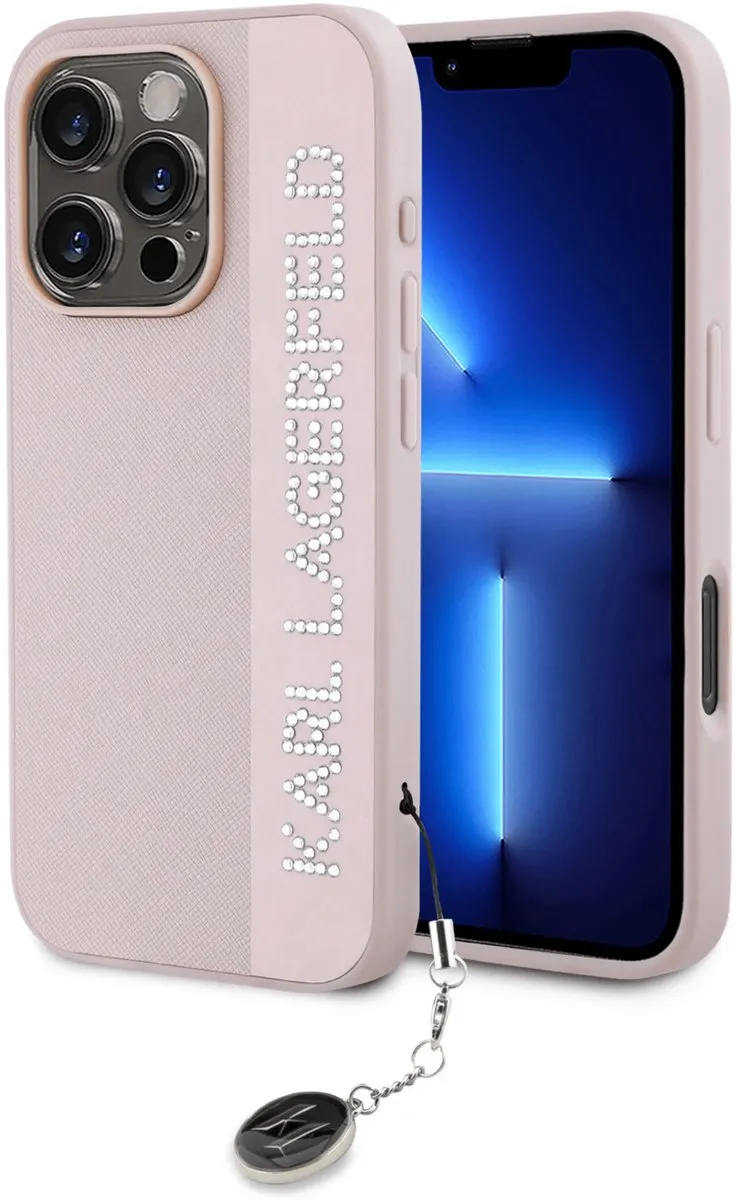 Karl Lagerfeld Backcover iPhone 16 Pro Saffiano Roze